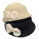 Zunti hat women's camellia curled linen beret spring thin breathable face-showing Little Hepburn style top hat painter's hat beige one size