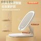 LED makeup mirror foldable with light portable ins style student dormitory desktop mirror HD smart no light model丨cream high definition portrait foldable rotating