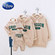Disney's 100-day parent-child sweatshirt autumn and winter style for a family of three and four, hooded white mother and daughter photoshoot, mother and baby romper, off-white, no velvet, 80 romper with hood, size 80