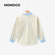 Mami Maka (MOMOCO) children's clothing boys' shirts 2026 spring style medium and large children's fashionable and versatile sweet shirts blue 90