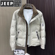 JEEP SPIRIT Пуховик Мужская зима 2025 Новая мужская молодежная короткая зимняя одежда Утолщенная куртка с воротником-стойкой Модная YR-008 Зеленый M