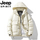 JEEP Jeep Международный бренд Молодежный пуховик Мужская новинка 2025 года Зимняя бархатная утепленная свободная куртка с капюшоном Черная M