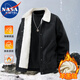 NASA MARVEL Cotton Jacket Men's Autumn and Winter Lapel Thickened Warm Casual Versatile Jacket Black 2XL