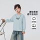Yoyo Fairy Tale Spring and Autumn Children's Cotton Long-Sleeved T-Shirt 2026 Boys Solid Color Bottoming Shirt Medium and Large Children's Casual Top Trendy and Handsome Lake Blue One Size Don't be too big, if you are fat, you can go up one size