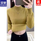 ROMON brand women's all-in-one velvet thickened bottoming sweater for women 26 autumn and winter new half turtleneck women's thermal top black high quality quality assurance M recommended weight 106Jin Jin equals 0.5kg -120Jin Jin equals 0.5kg