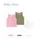 Nido Bear's new Yokosi girls' vest solid color lace top for baby girls in summer, breathable and thin, olive green 80 cm