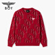 BOY LONDON New Year Pomegranate Red Contrast Letters Pullover 2026 Spring New Sweater N60000 Red L
