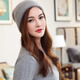 Hengyuanxiang Autumn and Winter Rabbit Wool Hat Women's Korean Style Trendy Casual Versatile Baotou Hat Warm Knitted Pile Hat Women Black One Size