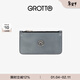 GROTTO Classic Arrow Mark Genuine Leather Light Luxury Simple Multi-Slot Card Holder Card Holder New Year Gift Elephant Gray