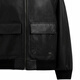 COACH FW24 Solid Color Long Sleeve Leather Jacket with Flap Pocket Men's Black Black M