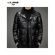 利郎（LILANZ）休闲百搭亮面刺绣立领羽绒服男冬季新款时尚帅气加厚保暖外套 XL