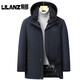 利郎新款羽绒服可拆帽高品质男士冬装外套加厚商务休闲保暖羽绒衣御寒 黑色 XL