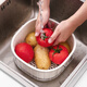 Shantou Lincun water drain basket double-layer sink drain basket kitchen plastic fruit plate household water filter basket transparent white small multi-grid dinner plate convenient and practical