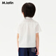 Ma Latin (M.Latin) Ma Latin children's clothing children's shirt 2026 spring new style boys' fun patch small square collar short-sleeved shirt Cloud White (semi-bleached) 90