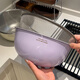 Aoyanlai Cream Drainage Basket Stainless Steel Washing Basin Home Kitchen Mixed Vegetables Washing Vegetables and Noodles Colorful Salad Bowl Purple 25cm Basin + 24cm Drainage Net Two-piece Set