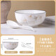Tuojin Household Large Thickened Soup Bowl 2026 New Ceramic Tableware with Cover Pot Creative Soup Ancient Instant Noodle Bowl Large Spoon 1 8-inch Soup Bowl + 1 Large Spoon Golden Ginkgo