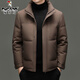 Woodpecker High Filled Down High Standard 90 Down White Duck Down Short Stand Collar Down Jacket Men's Winter Windproof and Cold Warm Jacket Men 98902 Khaki L 175