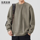 MARK FAIRWHALE sweatshirt men's winter heavyweight long-sleeved T-shirt men's casual jacket men's top bottoming shirt gray green XL