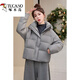 Woodpecker hooded short down jacket for women winter 2025 new style small high-end fashion style thickened white duck down jacket light gray thin S