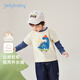 JELLYBABY Spliced Sleeves Cartoon Pattern Long Sleeves 25 New Spring Style Boys Versatile and Handsome Fake Two-piece T-Shirts for Middle Children