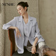SUSHE clear string commuting style custom-dyed Tencel decorative topstitch blazer/vest/trousers suit ice water blue-jacket M