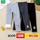 Wooden wooden house girls' velvet thickened leggings 2026 winter new children's clothing outer wear baby casual warm long pants black (thin velvet) 90