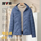 Yalu 2025 New Thin Down Jacket Women's Autumn and Winter Casual Simple Keep Warmth Portable Loose Slim Hooded Jacket Haze Blue M Recommended 90-100Jin Jin equals 0.5 kg