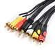 DZYJ three-to-three Lotus AV audio cable set-top box to TV three-color cable 3.5mm to 3RCA 3 Lotus audio cable 3.5 four-level head-3RCA one-to-three audio cable 1.5 meters No Specifications