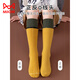 MiiOW children's socks pure cotton spring, autumn and winter plus velvet and thickening for boys and girls, medium and large children's warm terry stockings, thickened/thick, free to match, 3 pairs, 1-3 years old, S size (recommended foot length 11-13CM), infant quality