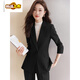 Luo Meng Navy Blue Suit Jacket Women 2026 New Customized Design Women's Professional Formal Suit Suit Work Clothes 9920 Gray Single Suit Regular S 80-91Jin Jin is equal to 0.5 kg