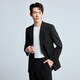 LiLang Youth Business Men's Wear Peaked Collar Suit Stretch Anti-Wrinkle Easy-Care Double-Breasted Suit Two-piece Black (1YA) 165A