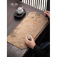 He Jiagong Xiangyun gauze waterproof tea towel tea party tablecloth Zen retro rectangular table runner dry bubble mat Chinese style light luxury Xiangyun gauze flat peach-dark blue (about 50*22cm)