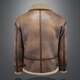 GENIUS international first-line brand men's short slim-fit leather jacket plus velvet and thickened lamb wool winter coat brown leather brown M 90-115Jin Jin is equal to 0.5 kg