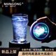 Mangong German quality luminous coasters led bar cocktail base light wine coaster bottom light luminous bartending base black model-white light (free battery) 2 pcs