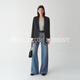 Mai Meng MM Mai Meng cuffs shoulder pad jacket blazer women's commuter shopping mall same style 26 spring new 5H2210231 dark gray 5H2210231 M (105-120Jin Jin equals 0.5 kg)