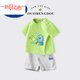 Disney (Disney) Boys Suit 2025 Summer New Small and Medium-sized Children's Baby Short-Sleeved Shorts Two-piece Set Children's Cotton Children's Clothes AP14034 White + I13799K Navy Blue 80