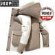 JEEP SPIRIT Down Jacket Men's Winter 2025 New Contrast Color Stitching Hooded Thickened Outdoor Work Jacket Oatmeal Color 5836 M