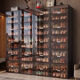 Fantasy shoe cabinet storage cabinet door shoe storage integrated wall shoe rack transparent shoe box storage box light luxury tea transparent door large capacity 2 rows 10 layers of gray (approximately 40 pairs of shoes)
