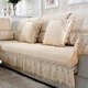 Xinjinngle sofa cushion high-end sofa towel light luxury 2025 popular European non-slip plush cushion four seasons universal leather cloth Pandora-off-white 100cm*240cm +15 lace