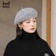 Catman Japanese woolen beret women's autumn and winter new British retro painter's hat Korean style gray women's beret gray one size 55-59cm