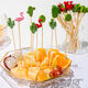 Fantasy fruit picks, candied haws, cocktail picks, decorative flower picks, fruit forks, three-headed cactus/12CM/100 pieces