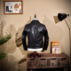 CHEVALPES international first-line brand classic retro motorcycle cable pull top layer cowhide motorcycle leather jacket men's short jacket khaki Italian cowhide S