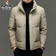 Woodpecker High Filled Down High Standard 90 Down White Duck Down Short Stand Collar Down Jacket Men's Winter Windproof and Cold Warm Jacket Men 98902 Khaki L 175
