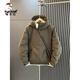 Woodpecker (TUCANO) Graphene Down Jacket Japanese Outdoor Waterproof Jacket Youth Workwear Hooded Jacket Men's Winter Casual Jacket Brown XL 145-165Jin Jin equals 0.5 kg