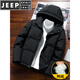 JEEP SPIRIT Down Jacket Men's Autumn and Winter 2025 New Winter Hooded Thickened Short Handsome Winter Duck Down Jacket Black Duck Down 2XL