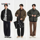 SANFU 2025 Winter Men's Zipper Pocket Down Jacket Fashionable Warm Loose Lapel Jacket 515944 Brown M