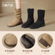 ZHR sheep cashmere elastic boots for women 2025 winter new style plus velvet retro short boots to keep warm and comfortable pile boots khaki 35