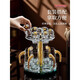 Vankage gold foil white wine glass set, high-end light luxury crystal one-cup wine divider, high-end cup holder gift box (gold leaf cup holder) diamond Jinshan cup X6 + Jinshan helicopter kettle X6