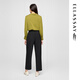 ELLASSAY (ELLASSAY) shopping mall same style early spring new mulberry silk retro temperament simple lapel long-sleeved shirt for women EWE361C054 bean paste green XS