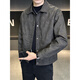 Xiaohongshu hot style men's jacket 2025 new spring and autumn trendy brand lapel sense handsome casual motorcycle leather black gray L
